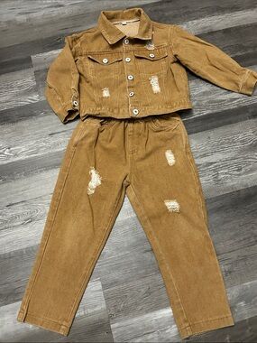Distressed Jacket and Pants Set